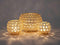 SVJ Windlichten Rond - 15 x 15 x 11 cm - Metaal - Goud - Set van 3