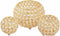SVJ Windlichten Rond - 15 x 15 x 11 cm - Metaal - Goud - Set van 3
