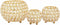 SVJ Windlichten Rond - 15 x 15 x 11 cm - Metaal - Goud - Set van 3