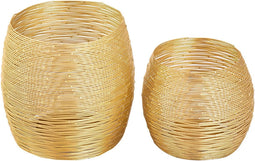 SVJ Windlichten Rond - 15 x 15 x 18 cm - Metaal - Goud - Set van 2