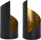 SVJ Windlichten Rond - 8 x 8 x 18 cm - Metaal - Zwart/Goud - Set van 2