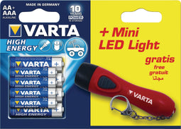 Varta High Energy - Alkaline Batterijen - 8 stuks (4 x AA + 4 x AAA)