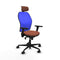 Piqueras y Crespo 3D036N2 - Bureaustoel - Verstelbare hoogte hoofdsteun - Blauw Bruin