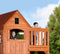 Backyard Discovery Hill Crest Speeltoestel - Speeltoren met Schommels, Glijbaan, Zandbak en Klimwand - Speelhuis met verdieping van hout voor de tuin / buiten