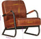 Fauteuil echt leer bruin