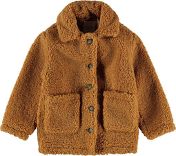 NAME IT - KIDSNKFMORA TEDDYJACKET - Maat 140 - Brown Sugar