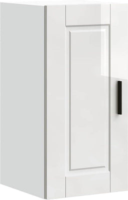vidaXL - Keukenwandkast - Porto - bewerkt - hout - hoogglans - wit