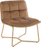 J-Line loungestoel Lisa - metaal/textiel - bruin - 2 stuks