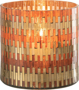 J-Line windlicht Chic - glas - bruin/goud - large