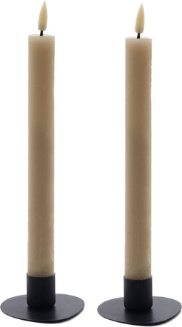 beige LED dinerkaars 24,5 cm - set van 2