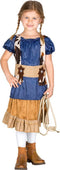 Dressforfun cowgirl kostuum Wynonna 152 - meisjeskostuum met jeanslook top en rok - verkleedkleding (12-14j)