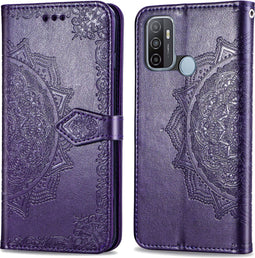 imoshion Hoesje Geschikt voor Oppo A53s / A53 Hoesje Met Pasjeshouder - imoshion Mandala Bookcase - Paars