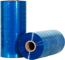 Machinewikkelfolie 23 micron 50 cm x 1556 meter 250% voorrek blauw foodgrade