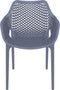 baratti stapelbare tuinstoel carva – met armleuning – donkergrijs
