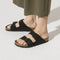 Birkenstock Arizona SFB - Dames Slippers - Nubuck - Zwart - Maat 38