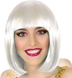 Atosa Verkleedpruik voor dames half lang haar - Wit - Bob lijn - Carnaval/party