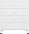 vidaXL - Ladekast - industrieel - 78x40x93 - cm - metaal - wit