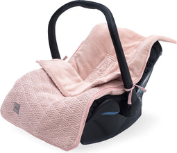 Jollein River Knit - Voetenzak voor Autostoel en Kinderwagen - Met capuchon - Pale Pink
