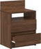 vidaXL - Nachtkastjes - 2 - st - met - 2 - lades - 40x33x60 - cm - bruin - eikenkleur