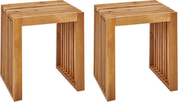 BELLANO - Tuinkrukjes set van 2 - Lichthout - Acaciahout