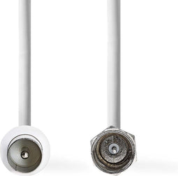 Nedis Satelliet- en Antennekabel - Coax Male - Vernikkeld - 75 Ohm - Dubbel Afgeschermd - 1.50 m - Wit