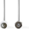 Nedis Satelliet- en Antennekabel - Coax Male - Vernikkeld - 75 Ohm - Dubbel Afgeschermd - 1.50 m - Wit