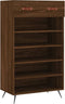 vidaXL - Schoenenkast - 60x35x105 - cm - bewerkt - hout - bruin - eikenkleur