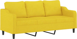 vidaXL - Driezitsbank - 180 - cm - stof - lichtgeel