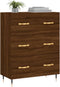 vidaXL - Dressoir - 69,5x34x90 - cm - bewerkt - hout - bruin - eikenkleur
