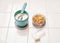 Mepal Lunchpot mini - Yoghurt en Muesli beker to go - 300 + 120 ml - Vivid blue