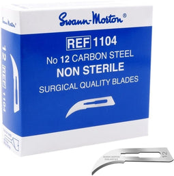 Swann Morton mesjes niet steriel nr 12 Swann Morton - RVS - Past op houder nummer 3 - Nummer 12