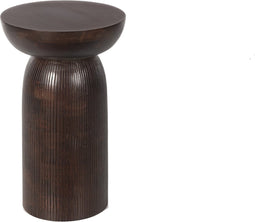 Swazi-bijzettafel/kruk-mangohout-walnoot kleur