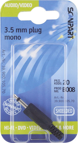 Bandridge BPP300 - Audio Connector Kit - 3,5mm mono male/female - Zwart