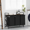vidaXL - Wasmand - 3 - vakken - met - plank - gerookt - eikenkleurig
