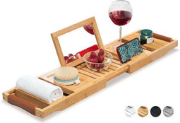 RelaxTub® Badplank - Badrek - Uitschuifbaar 74-100 cm - Bamboe - Bruin