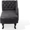 NIMES - Chaise longue - Donkergrijs - Linkerzijde - Kunstleer