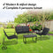 Infinity Goods Tuinset - Loungeset - 4 Persoons - Glazen blad - Antraciet/Zwart