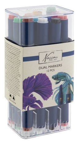 Art Sensations - holmarkers Nassau Arts duopunt set à 12 kleuren | 6 stuks