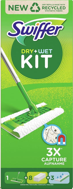 Swiffer Vloerreiniger Starterskit - 1 Dweil, 8 Droge en 3 Vochtige Vloerdoekjes Navullingen