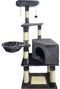 SWIFTY Krabpaal - 55 x 40 x 138 cm - Donkergrijs - 3 platforms, 1 zitstok, 1 nis, krabpalen