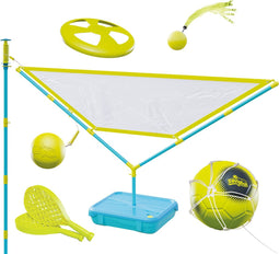 Swingball 5-in-1 Multiplay speelset met All Surface Basis Blauw/geel