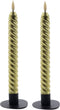 swirl led diner kaars goud 24,5cm - 2 stuks