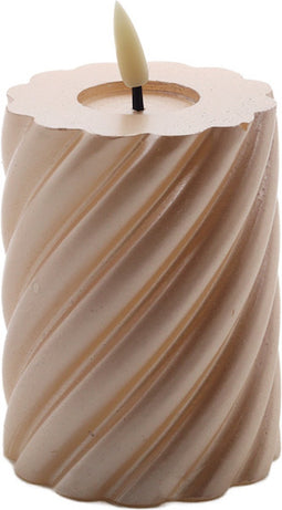 swirl led kaars champagne 10x7,5cm
