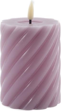 swirl led kaars lila 10x7,5cm