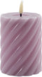 swirl led kaars lila 10x7,5cm