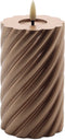 swirl led kaars metallic champagne 12,5x7,5cm