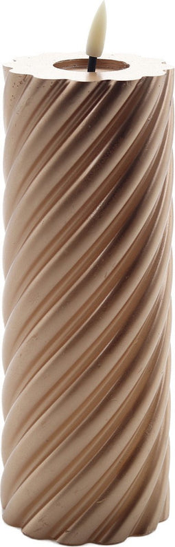 swirl led kaars metallic champagne 20x7,5cm