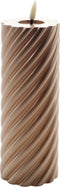 swirl led kaars metallic champagne 20x7,5cm
