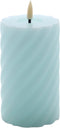 swirl led kaars rustic blauw 12,5x7,5cm