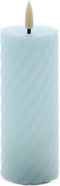swirl led kaars rustic blauw 5x12,5cm